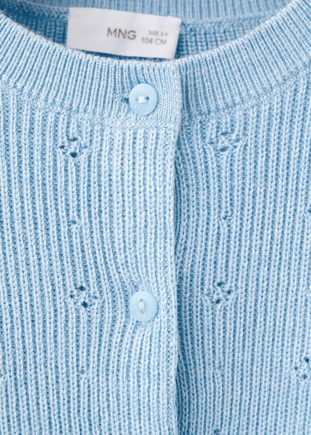 LT-PASTEL BLUE Openwork detail knit cardigan, Baby Girl, Light-Pastel Blue, medium