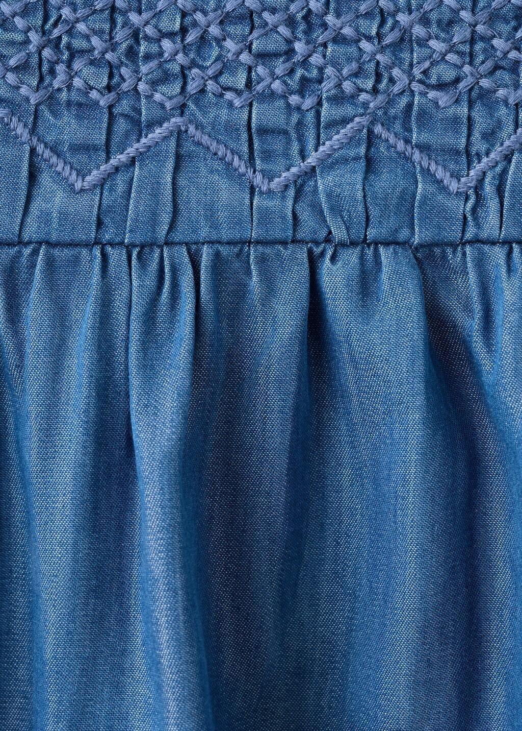Blue Embroidered Details Skirt, Kids Girls, Open Blue, large image number 0