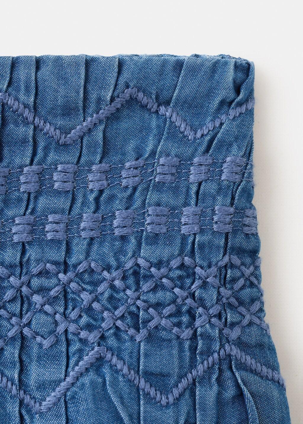 Blue Embroidered Details Skirt, Kids Girls, Open Blue, large image number 2