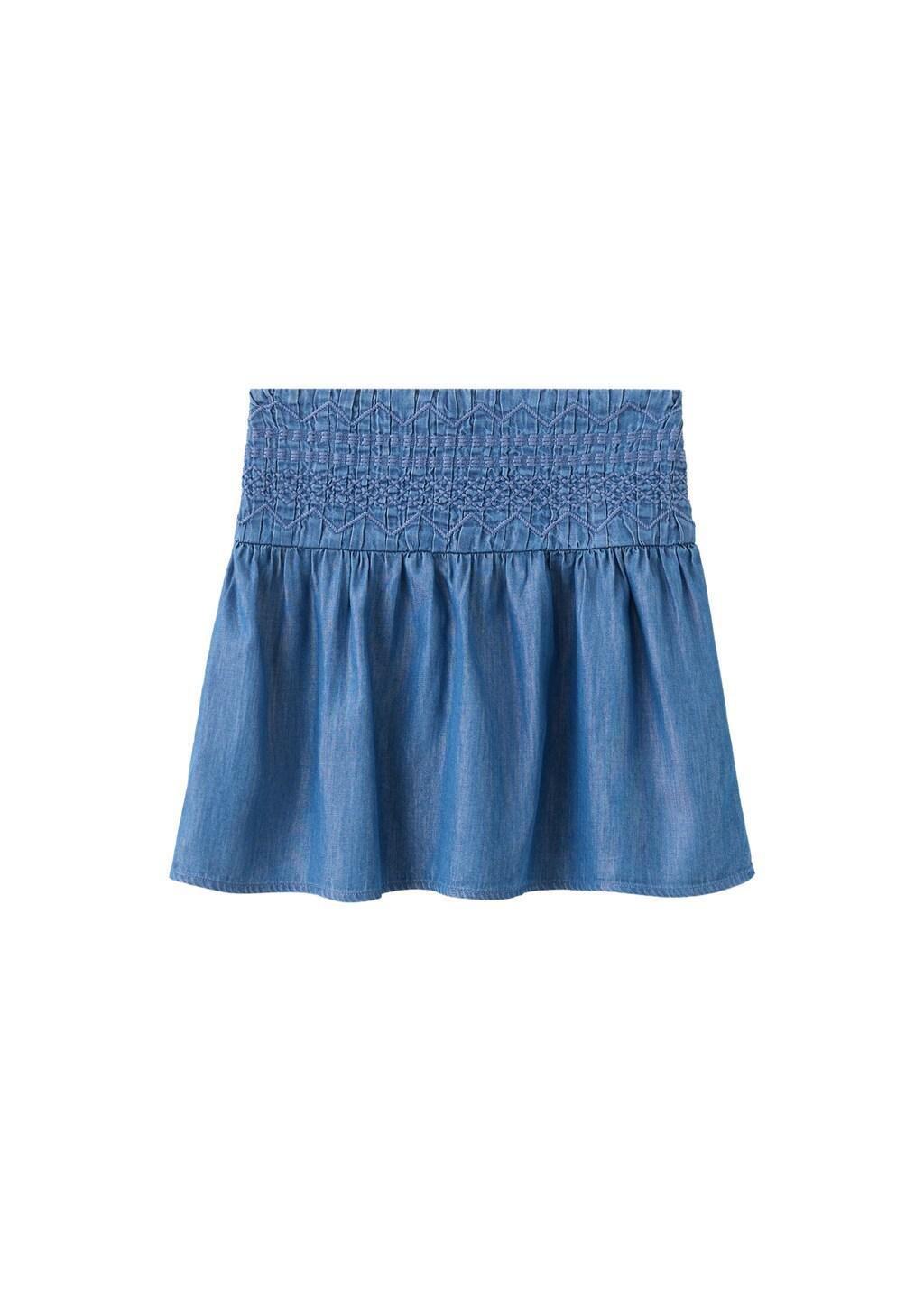 Blue Embroidered Details Skirt, Kids Girls, Open Blue, large image number 4