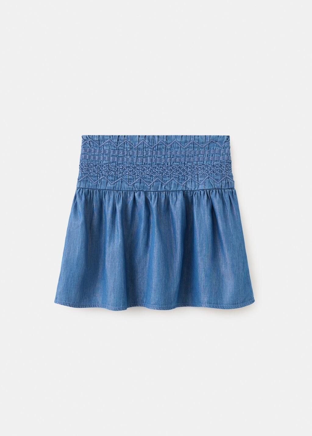 Blue Embroidered Details Skirt, Kids Girls, Open Blue, large image number 5