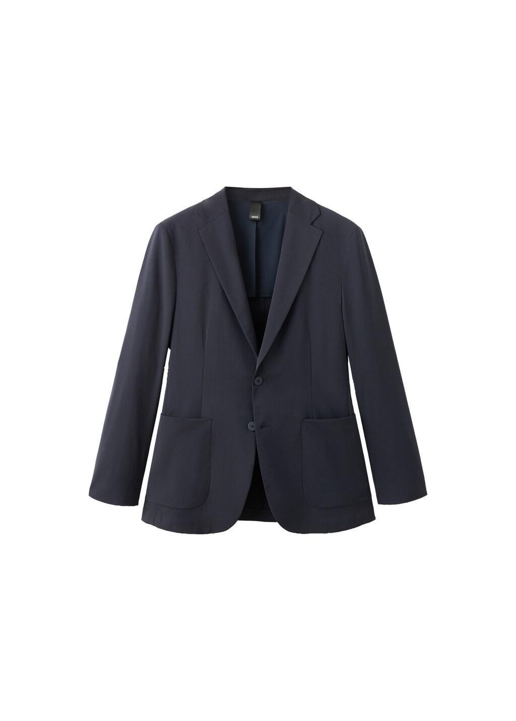 Navy Slim Fit Technical Jacket, Navy, large image number 6