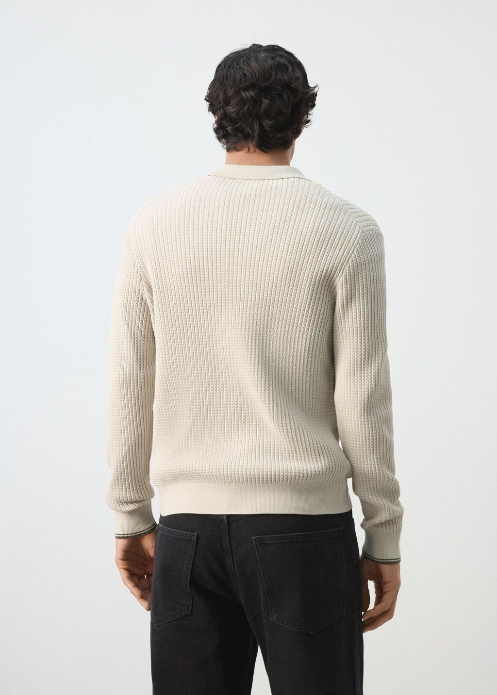 Brown Cotton-Blend Braided Knitted Sweater, 0201_07, large image number 2