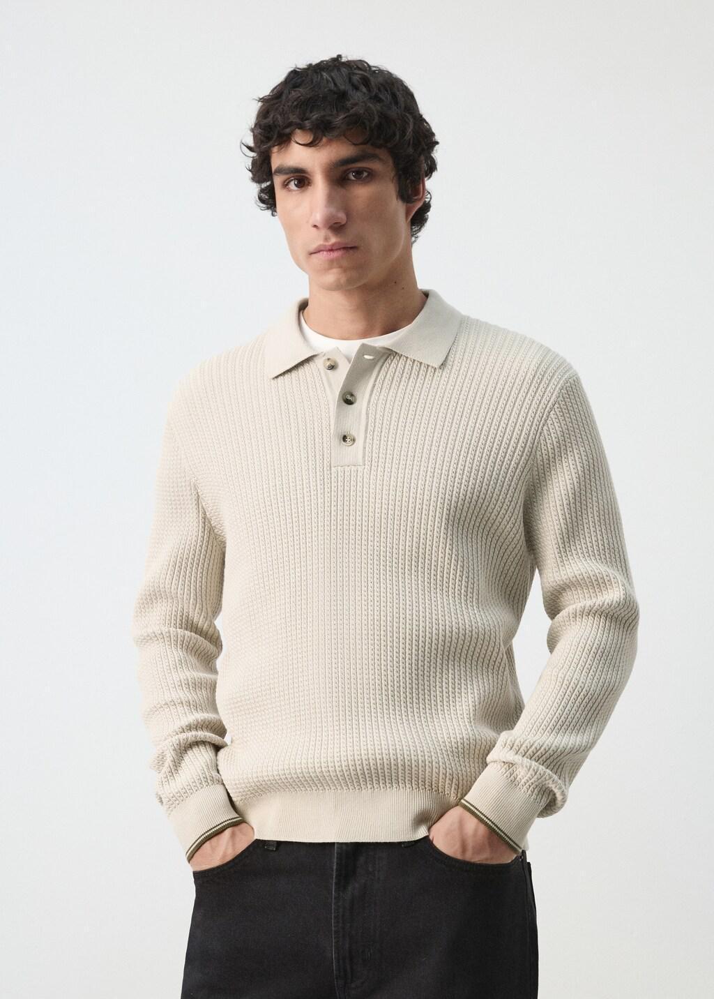 Brown Cotton-Blend Braided Knitted Sweater, 0201_07, large image number 3