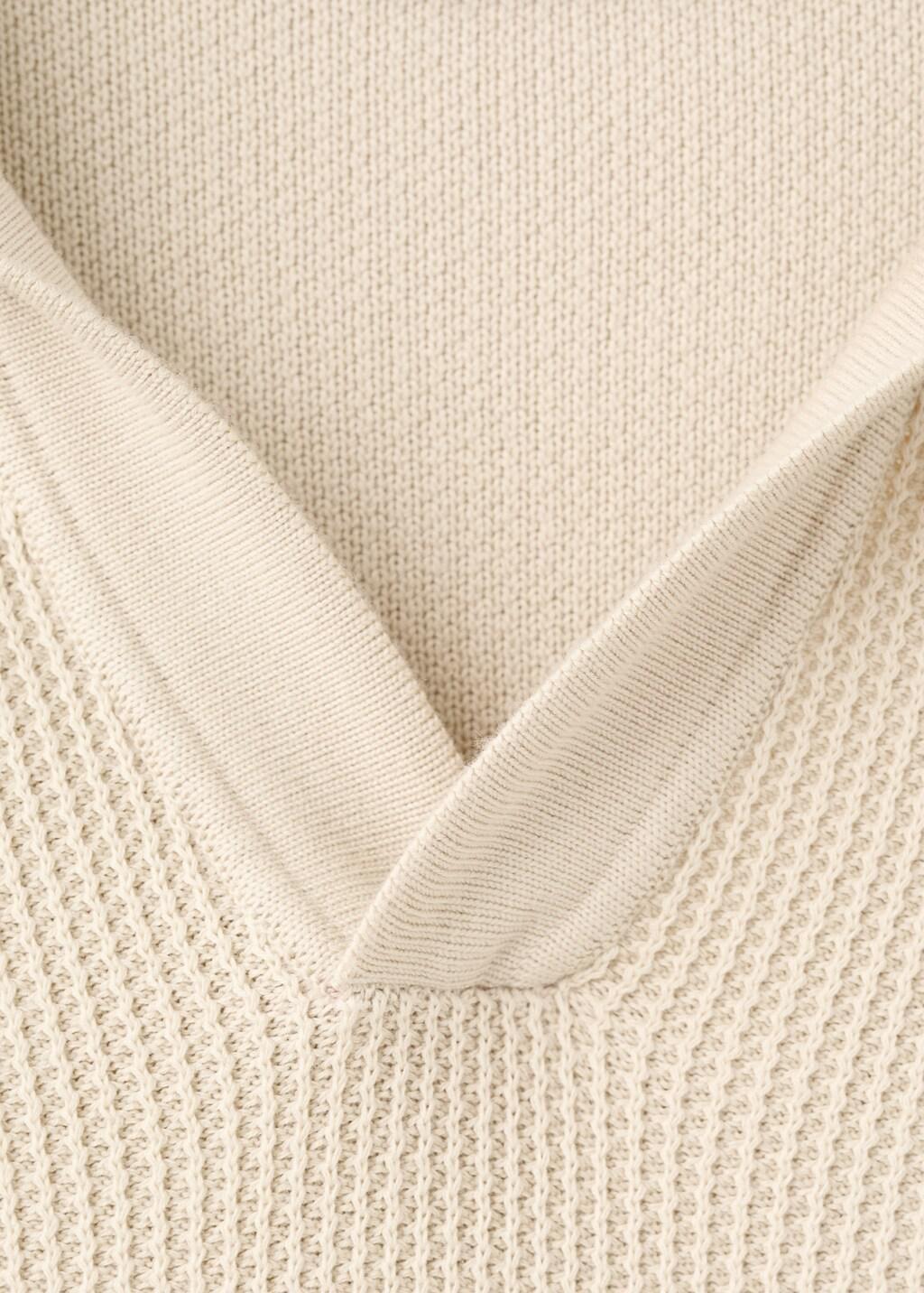 Brown Cotton Knitted Polo Structure, Light Pastel Brown, medium