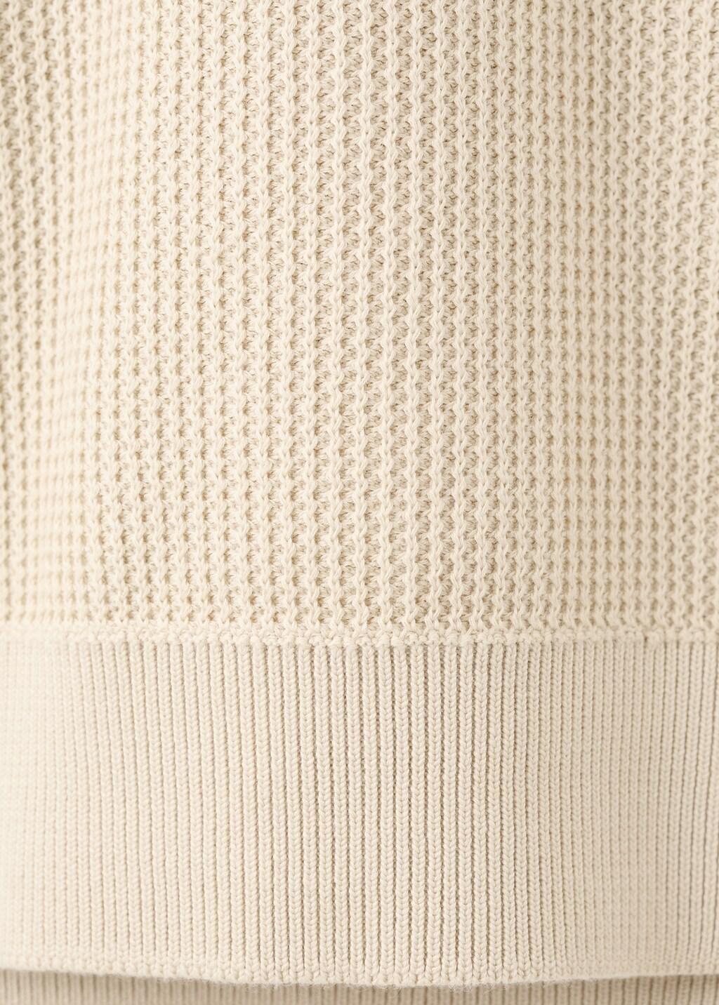 Brown Cotton Knitted Polo Structure, Light Pastel Brown, large image number 5