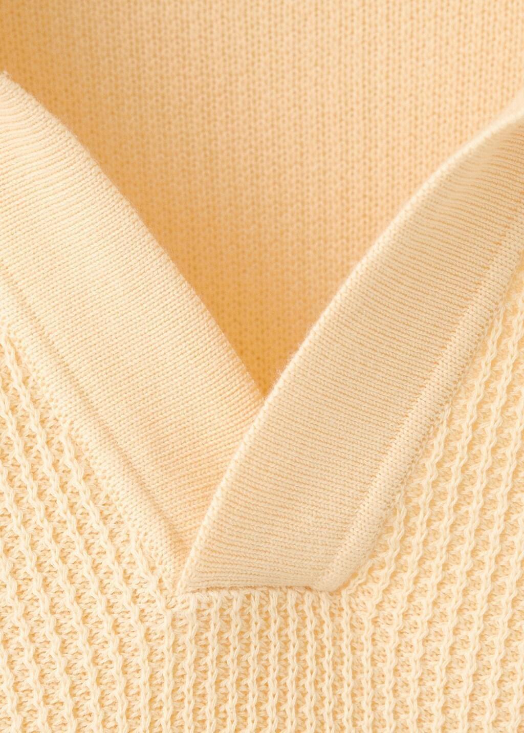 Yellow Cotton Knitted Polo Structure, Yellow, large image number 1