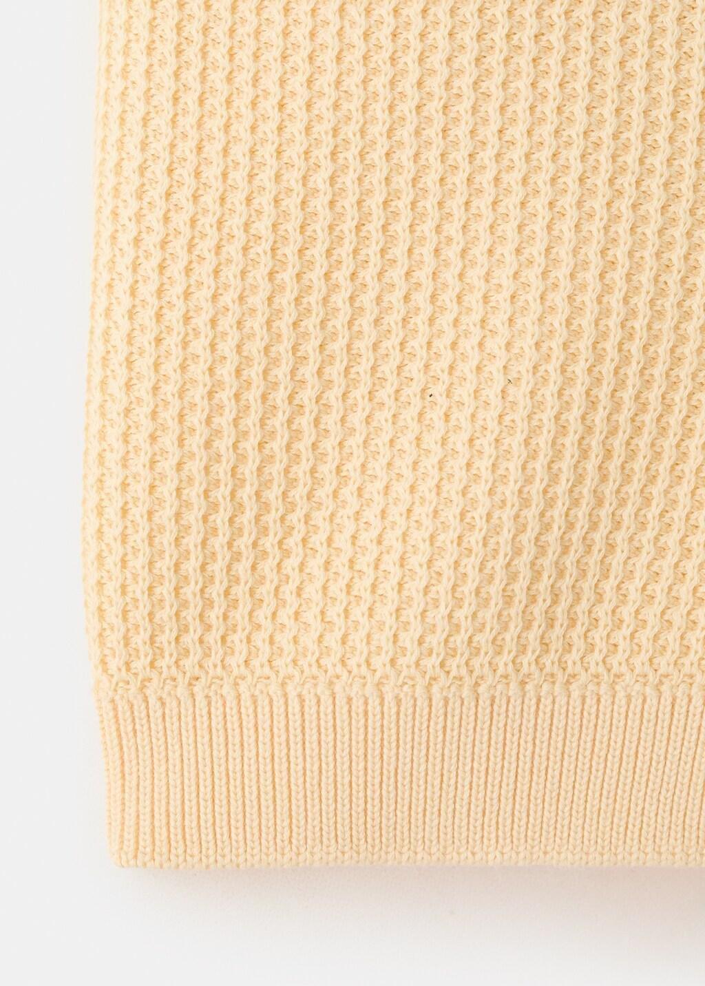 Yellow Cotton Knitted Polo Structure, Yellow, large image number 5