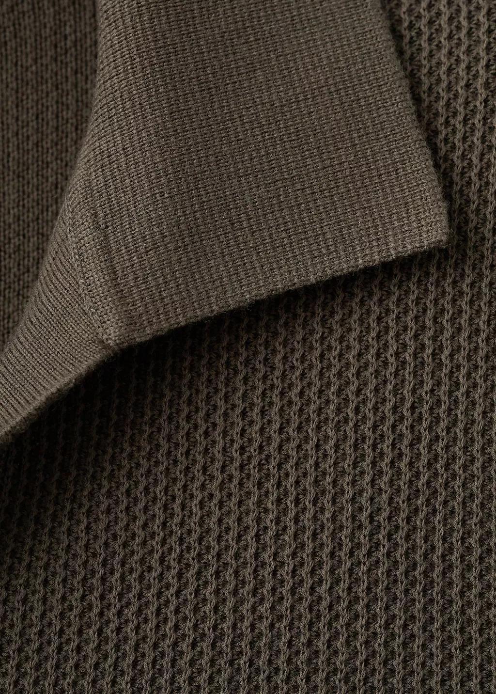 Brown Cotton Knitted Polo Structure, Dark Brown, large image number 1
