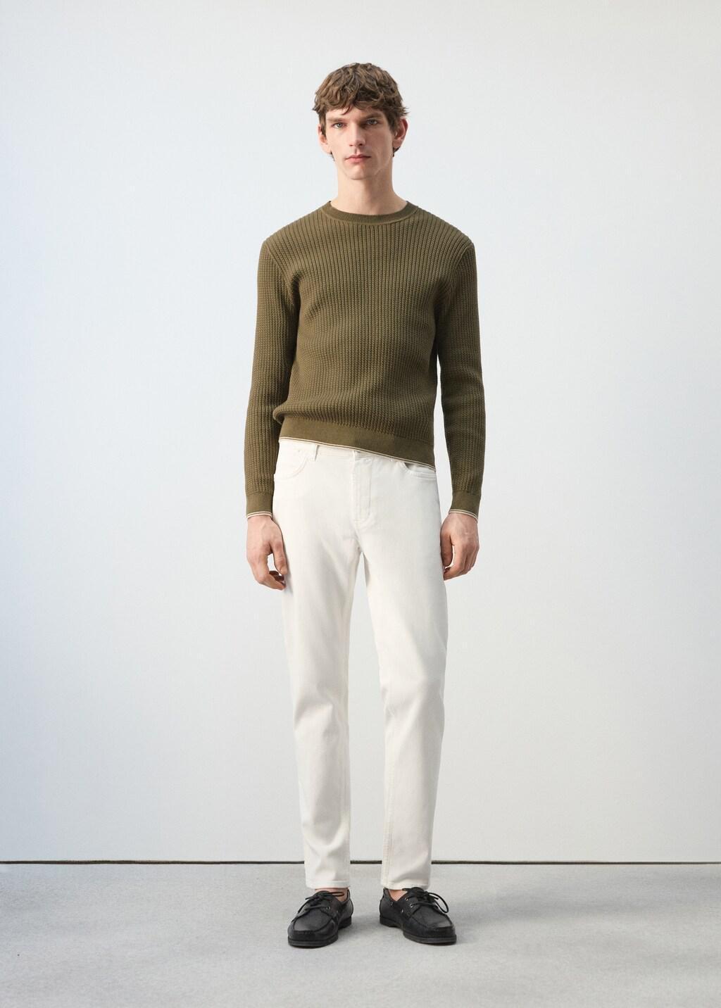 Cream Slim Fit Ultra Soft Touch Patrick Jeans, Natural White, medium