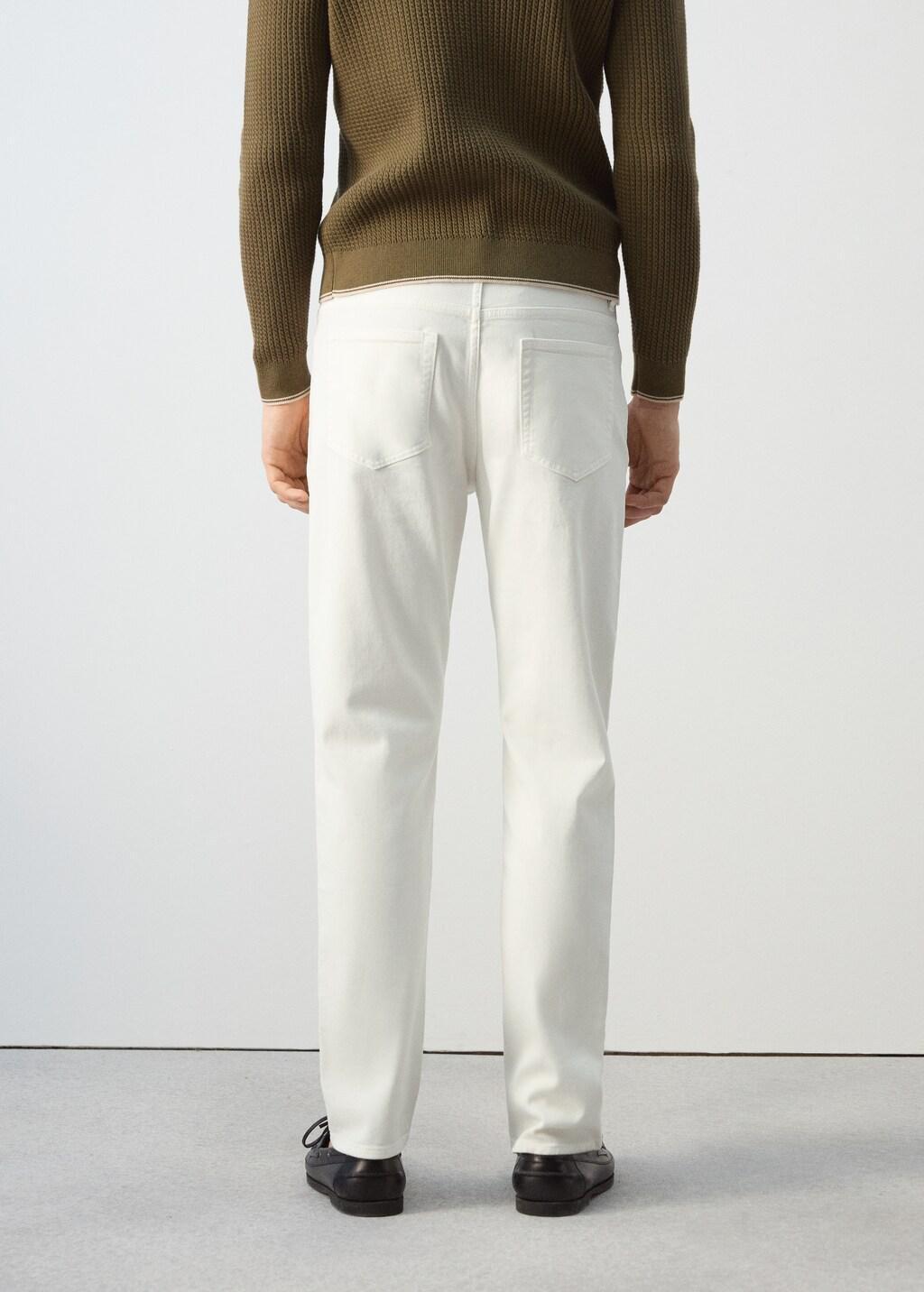 Cream Slim Fit Ultra Soft Touch Patrick Jeans, Natural White, large image number 2