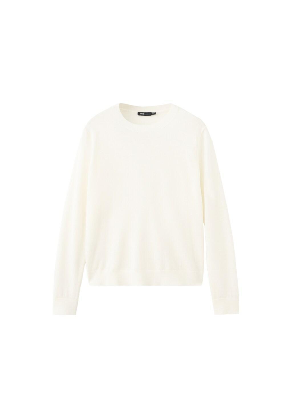 Orange Wool Round-Neck Sweater, Light Beige, large image number 6