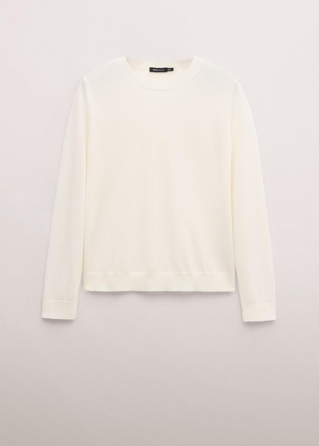 Orange Wool Round-Neck Sweater, Light Beige, large image number 7