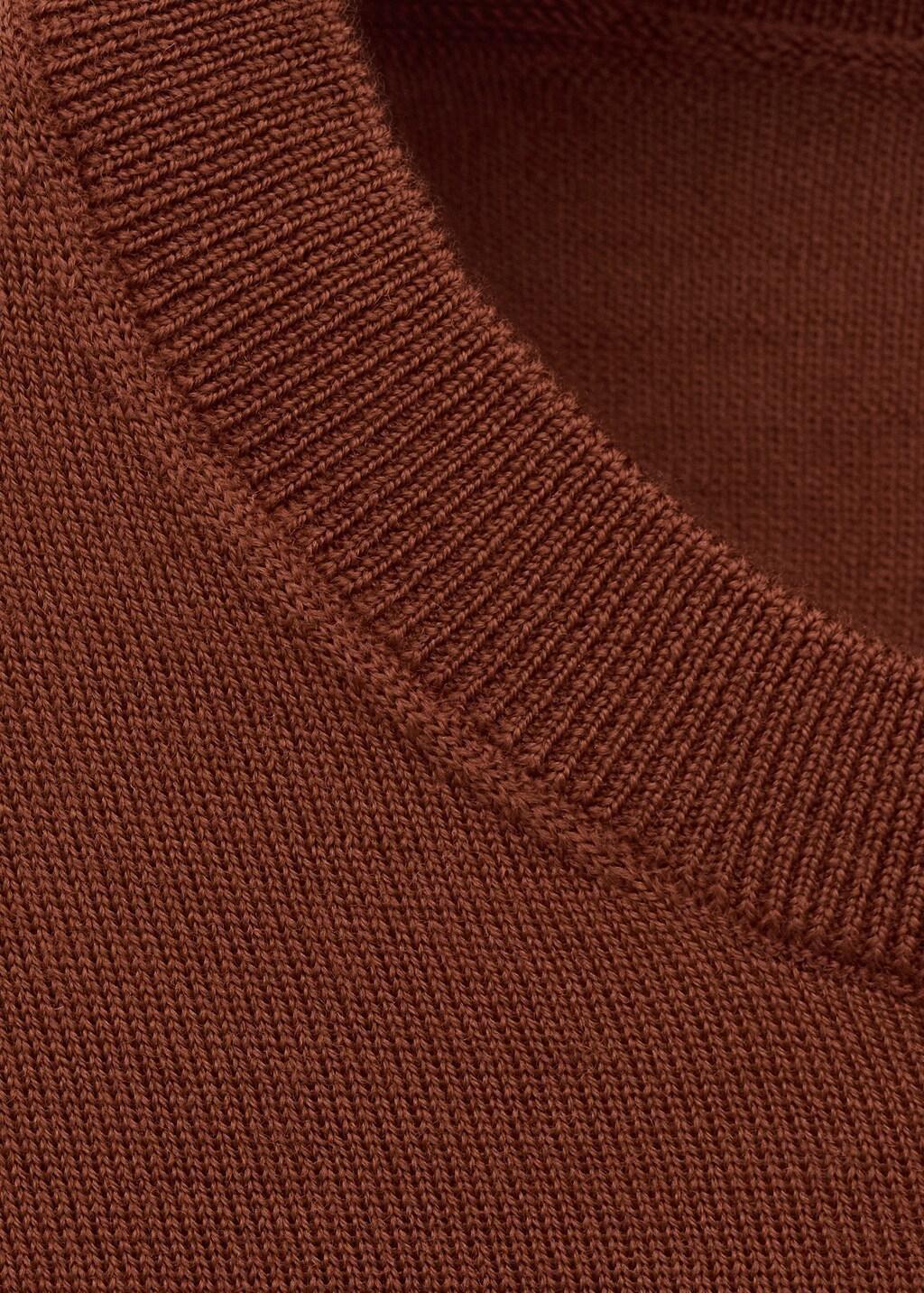 Orange Wool Round-Neck Sweater, Rust - Copper, large image number 1