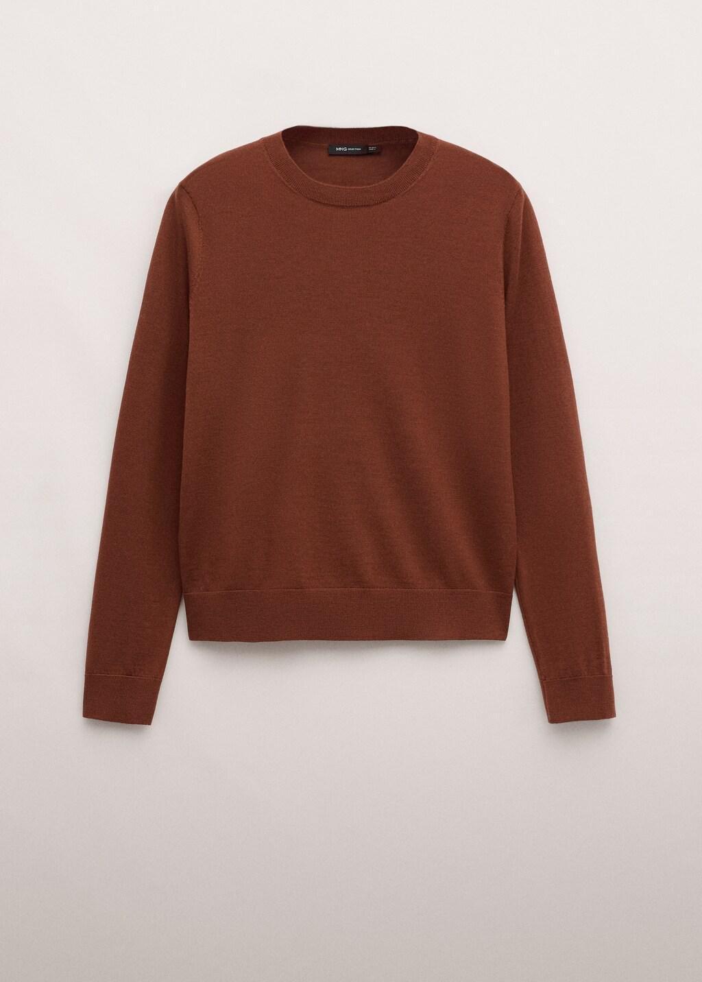 Orange Wool Round-Neck Sweater, Rust - Copper, large image number 7