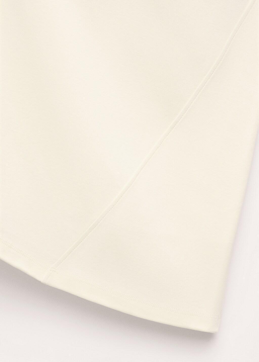 Cream Fitted Cotton T-Shirt With Asymmetrical Hem, Yellow, large image number 5