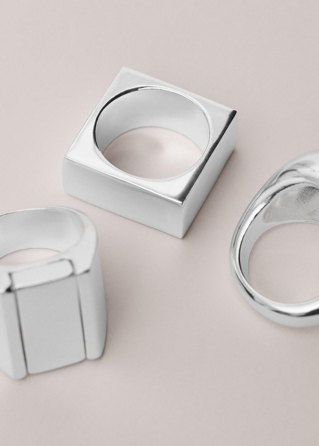 Silver Combined Ring, Set Of 3, Silver, large image number 1