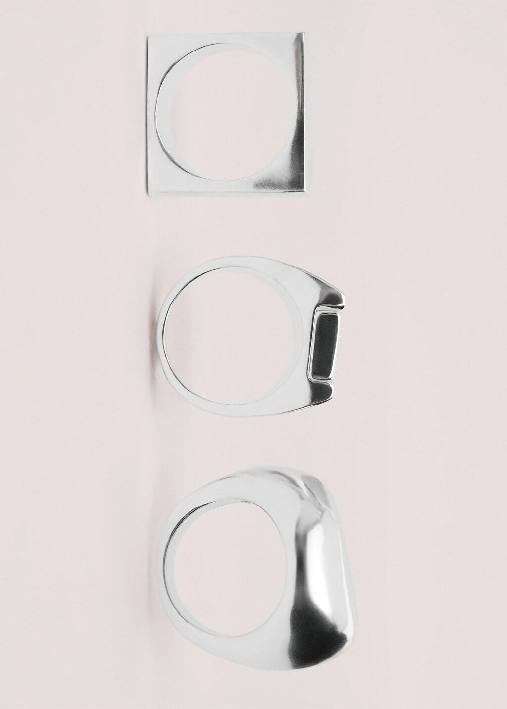 Silver Combined Ring, Set Of 3, Silver, large image number 2