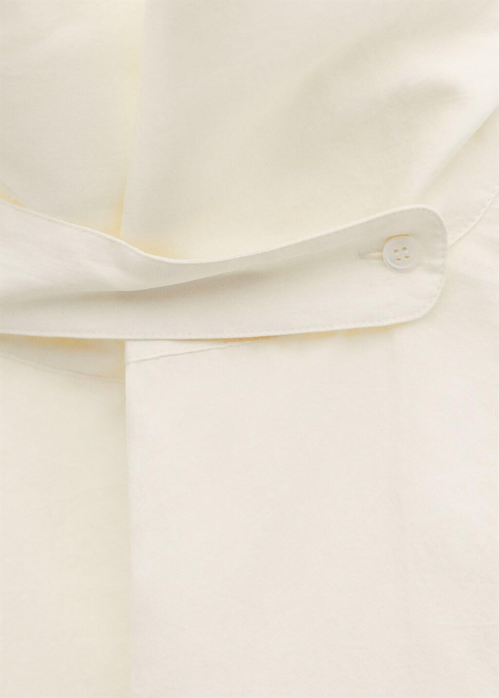 Beige Lyocell Funnel Neck Shirt, Light Beige, large image number 1