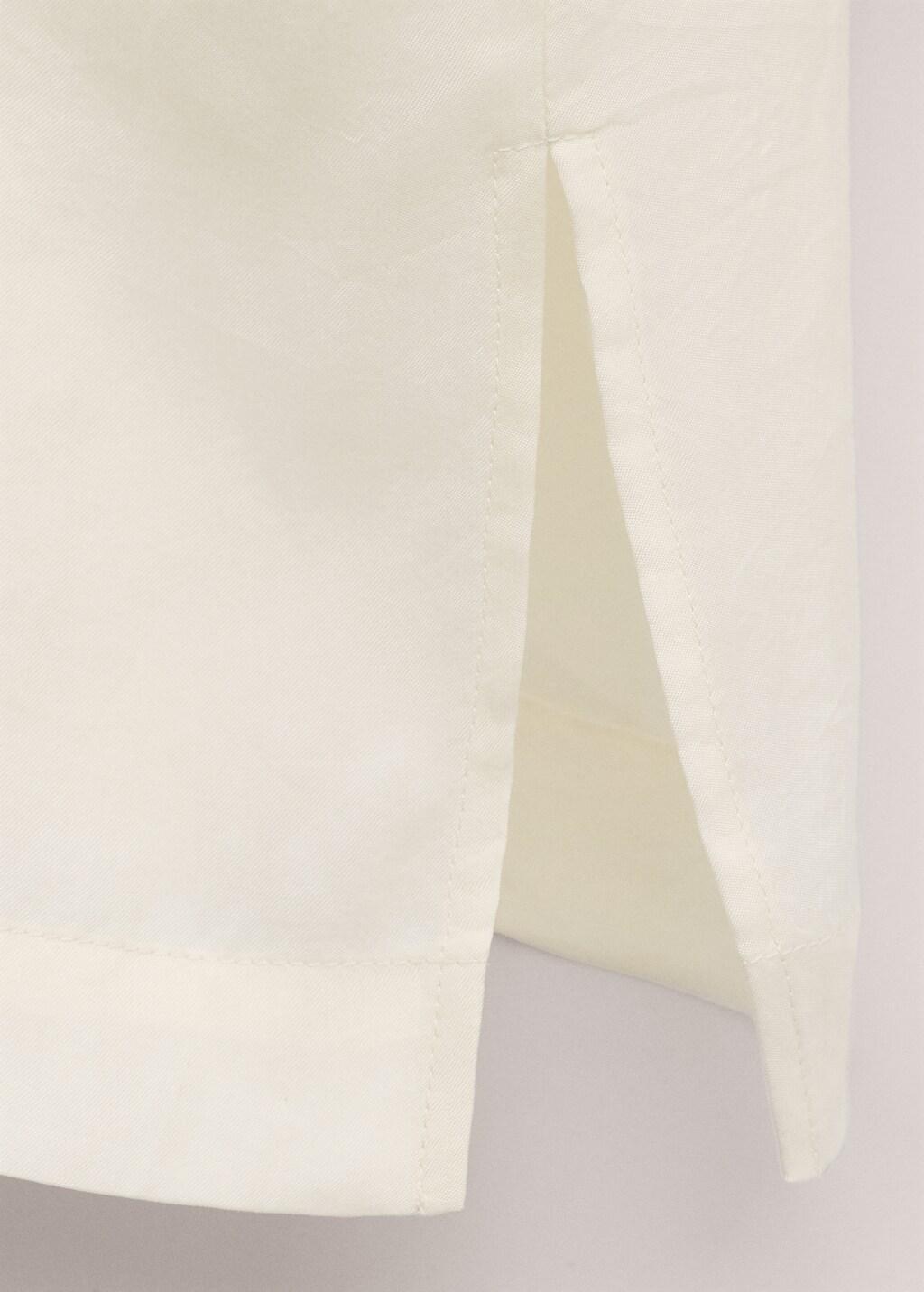 Beige Lyocell Funnel Neck Shirt, Light Beige, large image number 5