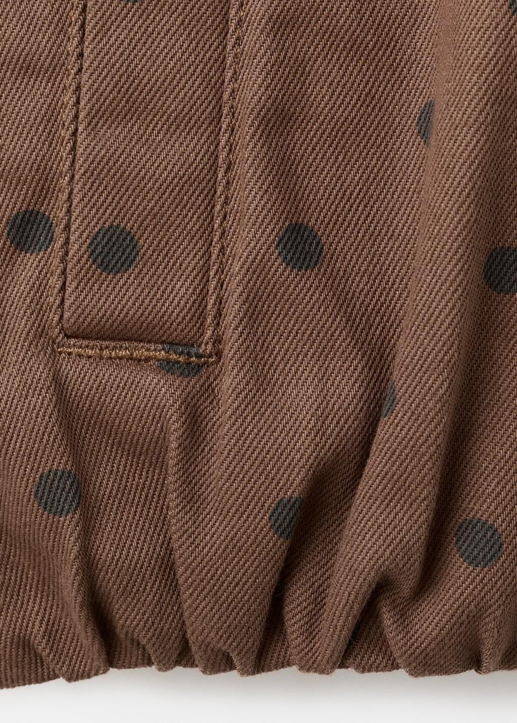 Brown Denim Bomber Jacket With Polka Dots, 0201_32, large image number 5