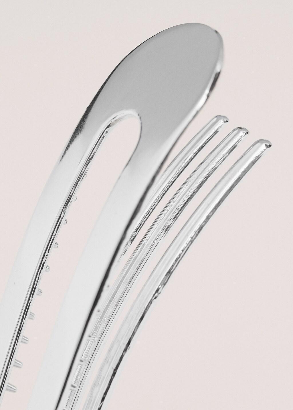 Silver Maxi Metal Clip, Silver, large image number 2