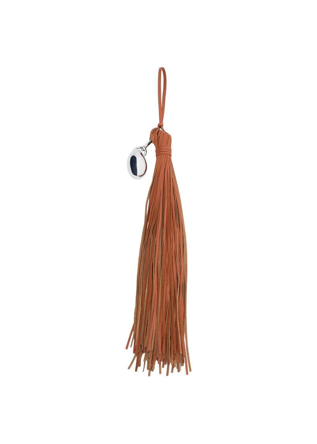 Orange 100% Leather Fringe Keyring, Orange, large image number 3