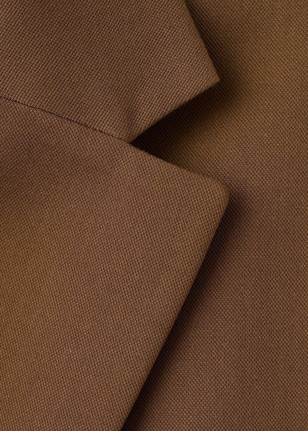 Brown Straight Jacket With Flap Pockets, Dark Brown, large image number 5