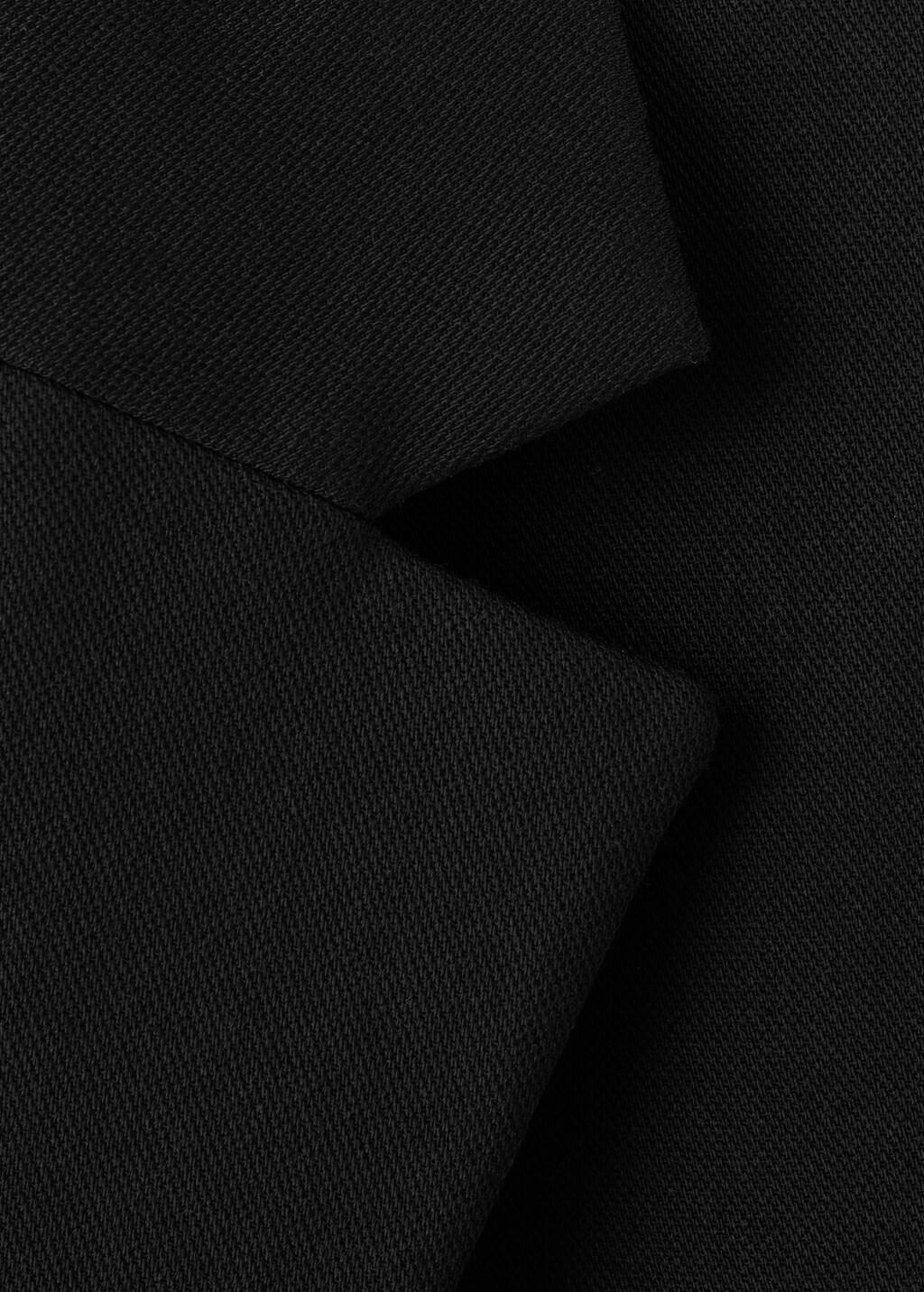 Black Straight Jacket With Flap Pockets, Black, medium