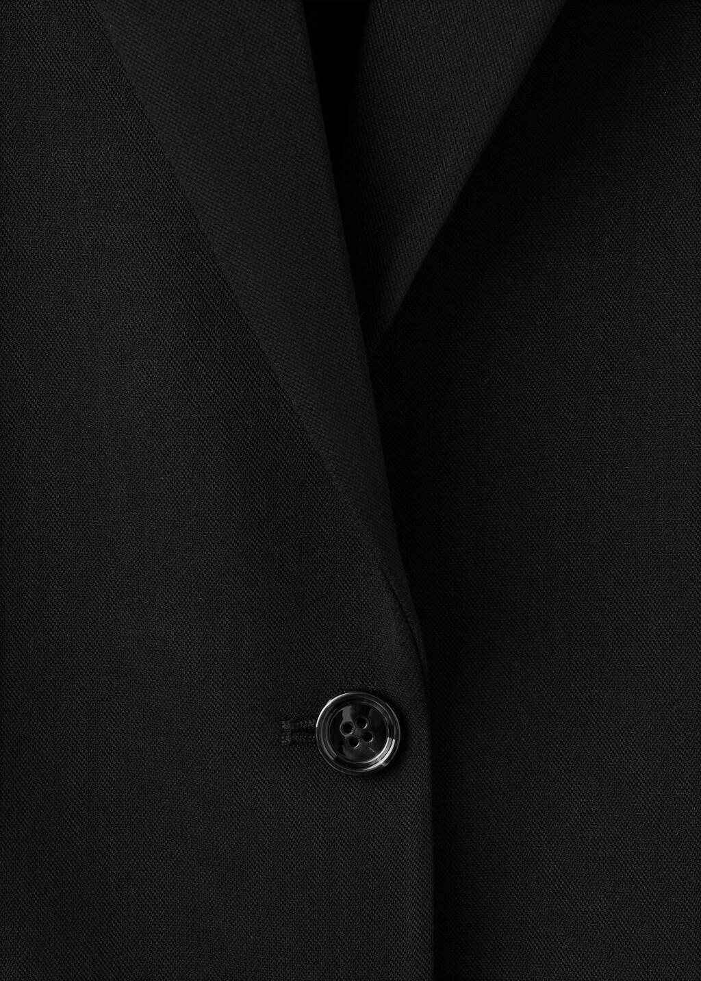 Black Straight Jacket With Flap Pockets, Black, large image number 5