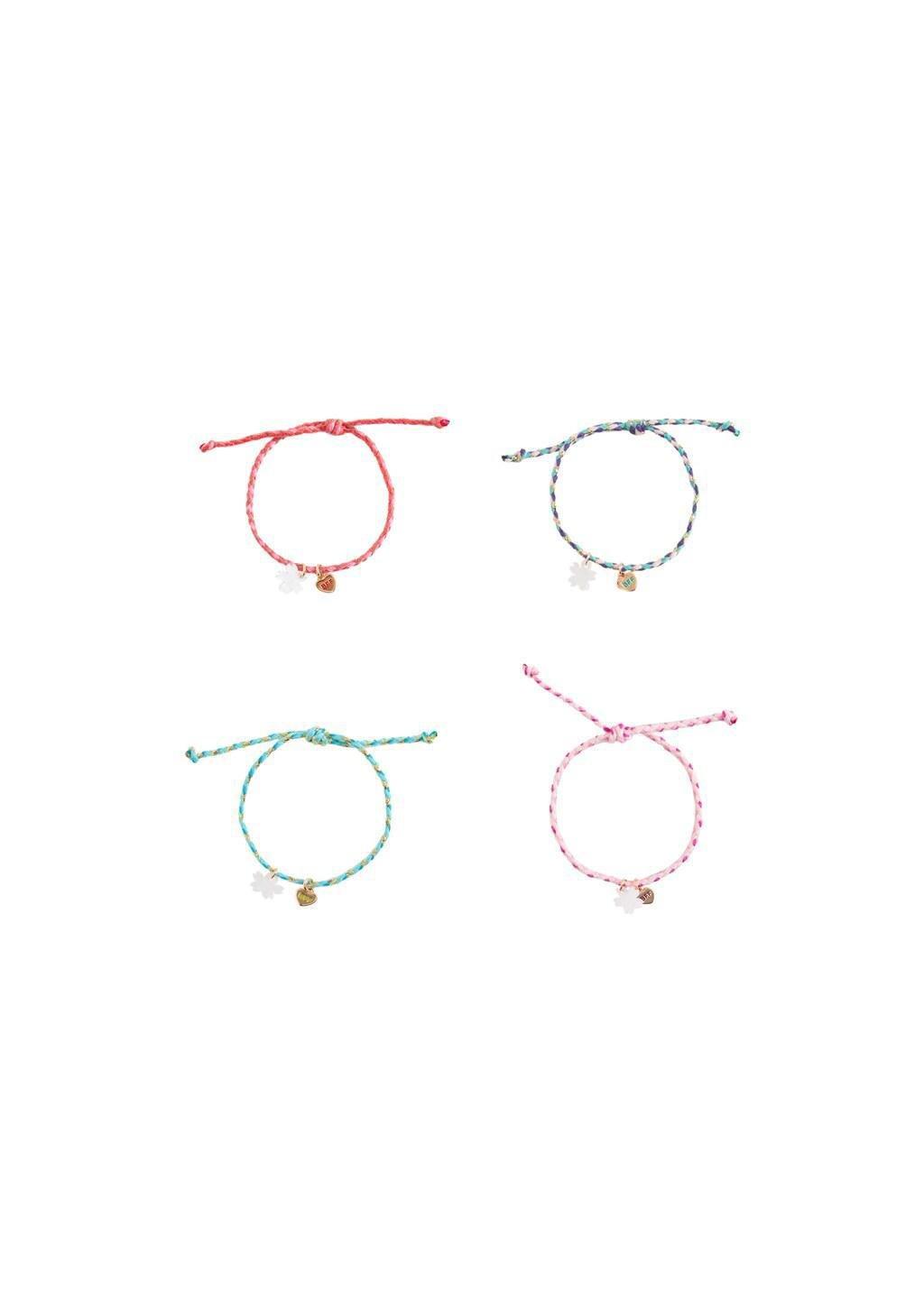 Gold Pack Of 4 Best Friends Bracelets, Kids Girl, Gold, medium