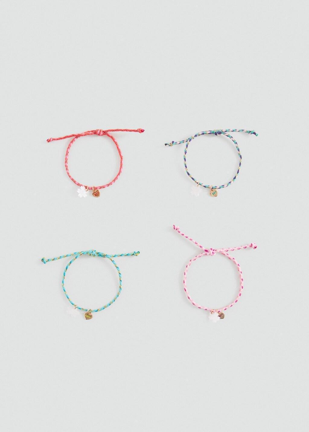 Gold Pack Of 4 Best Friends Bracelets, Kids Girl, Gold, large image number 2