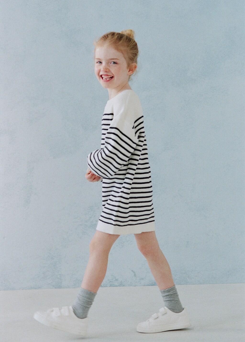 White Knit Midi Dress, Baby Girl, Natural White, large image number 0
