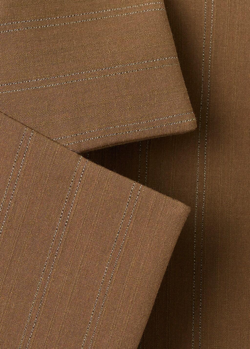 Brown Pinstripe Suit Blazer, Dark Brown, medium