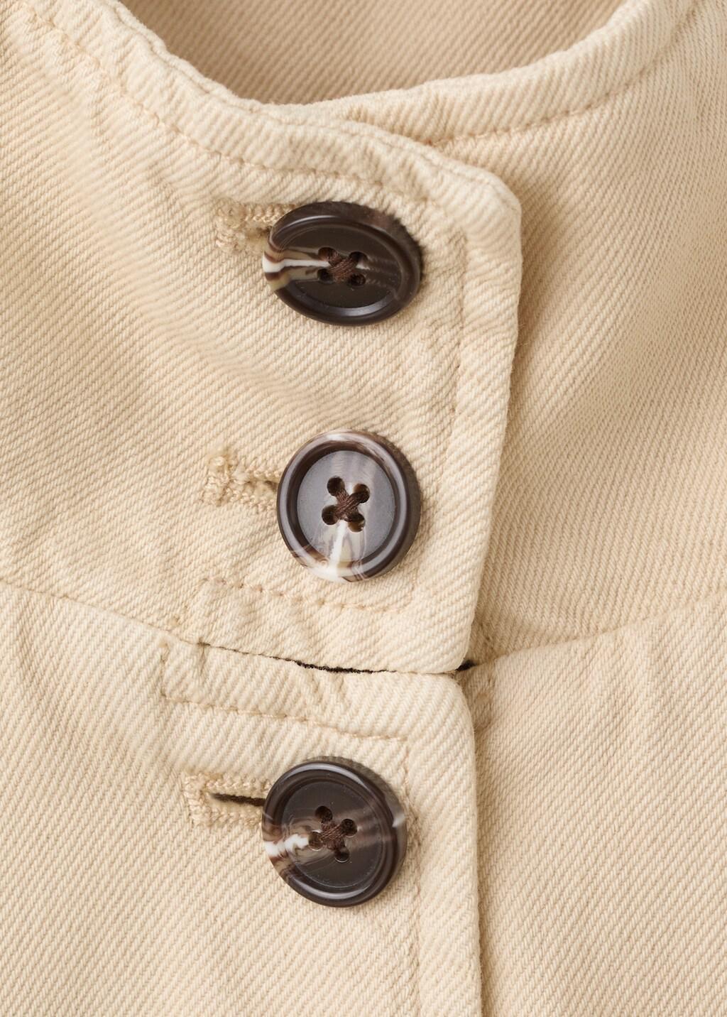 Yellow Denim Parka With A Stand-Up Collar, Yellow, medium