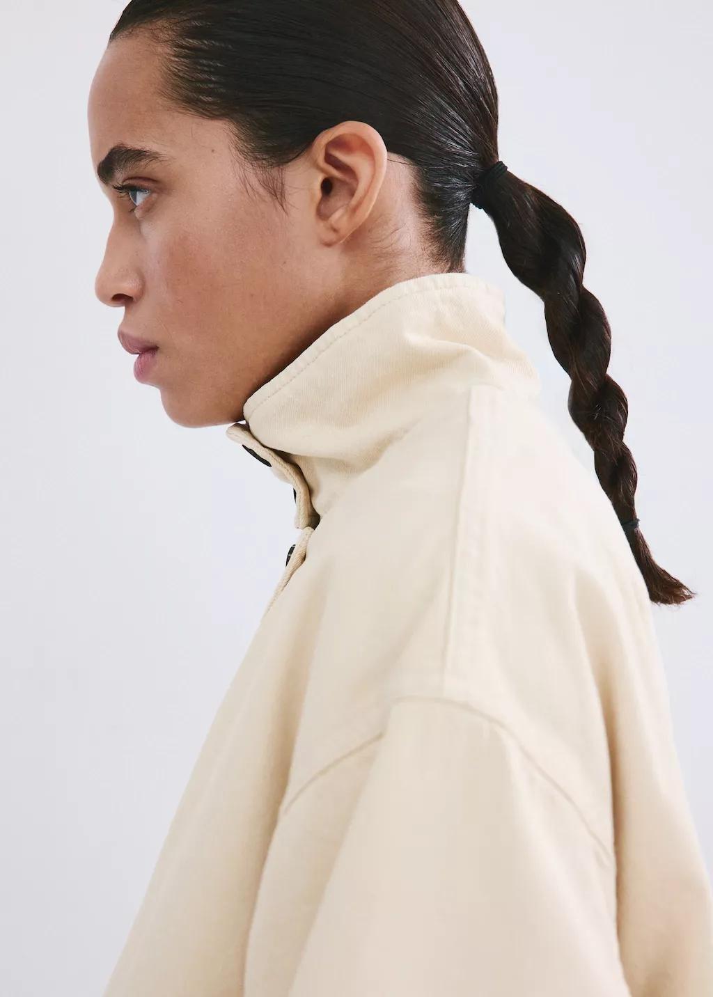 Yellow Denim Parka With A Stand-Up Collar, 0201_10, large image number 4