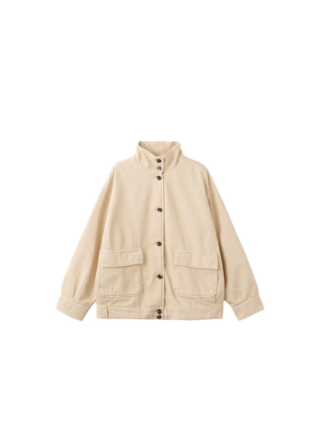 Yellow Denim Parka With A Stand-Up Collar, Yellow, large image number 7