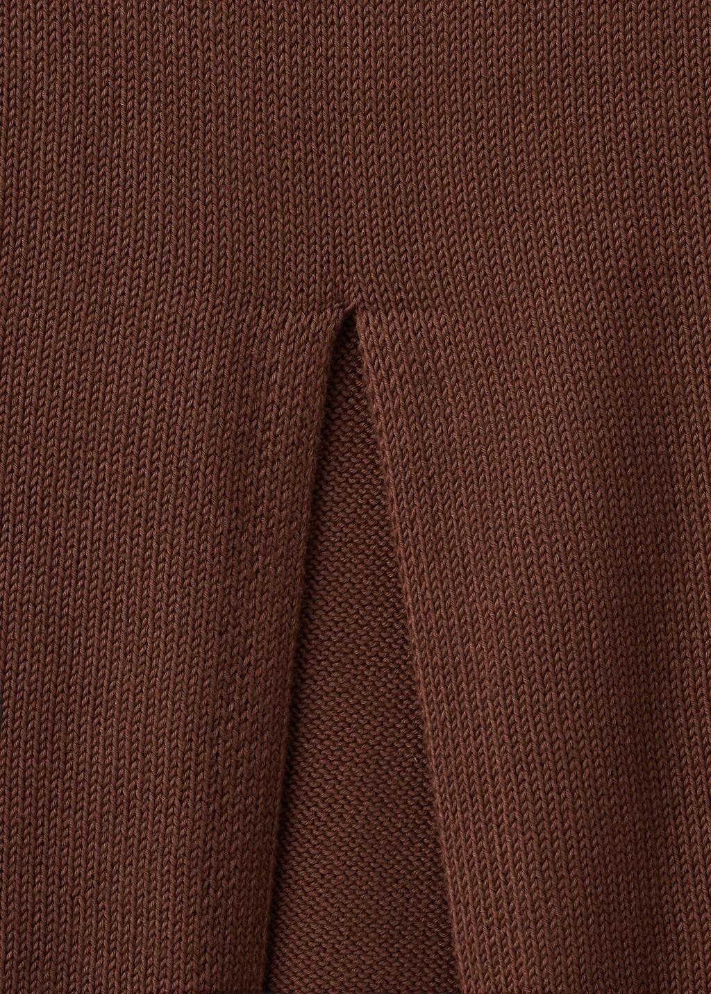 Brown Opening Pencil Skirt, Dark Brown, large image number 4