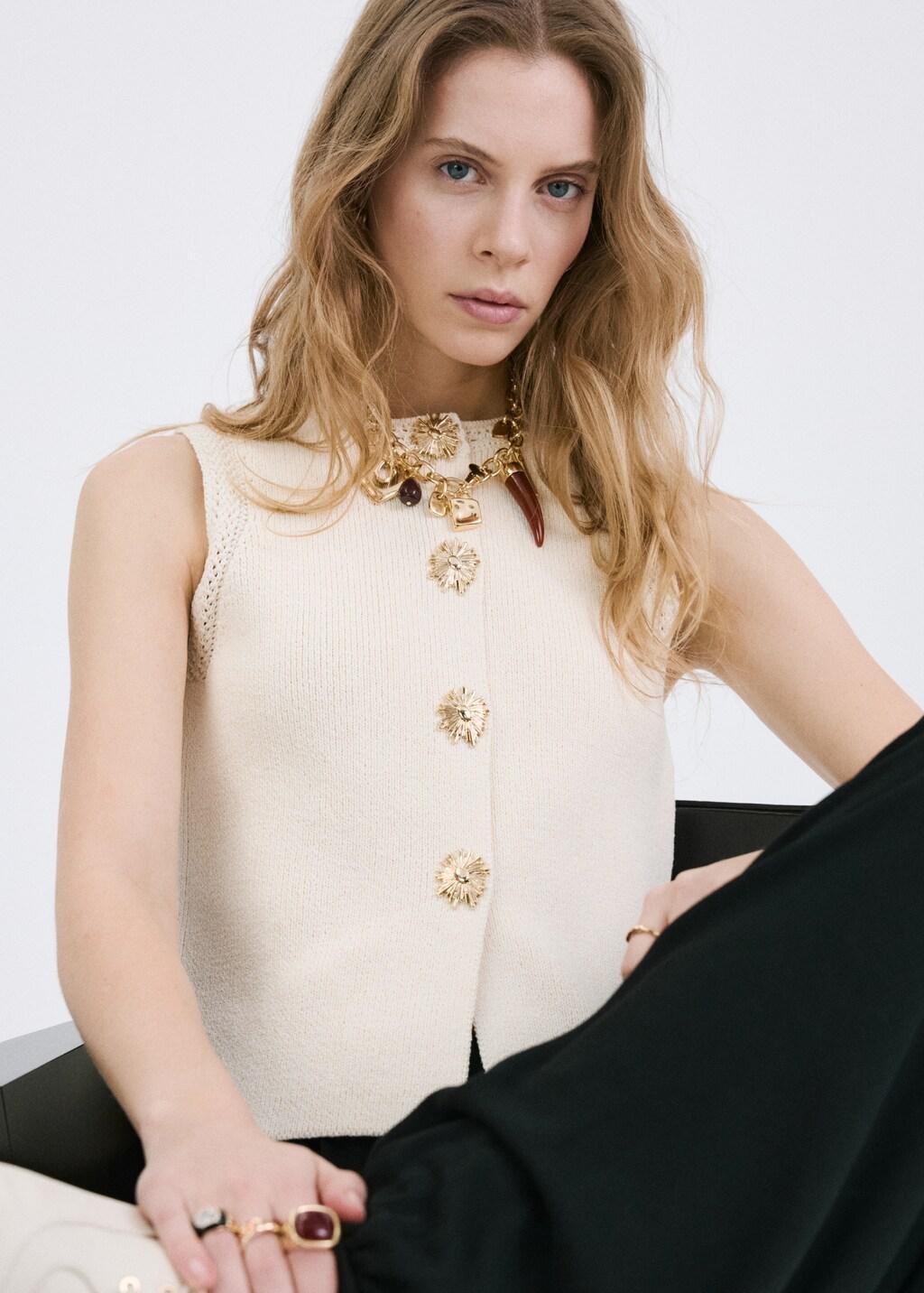 Ecru Waistcoat Frida, Light Beige, large image number 3