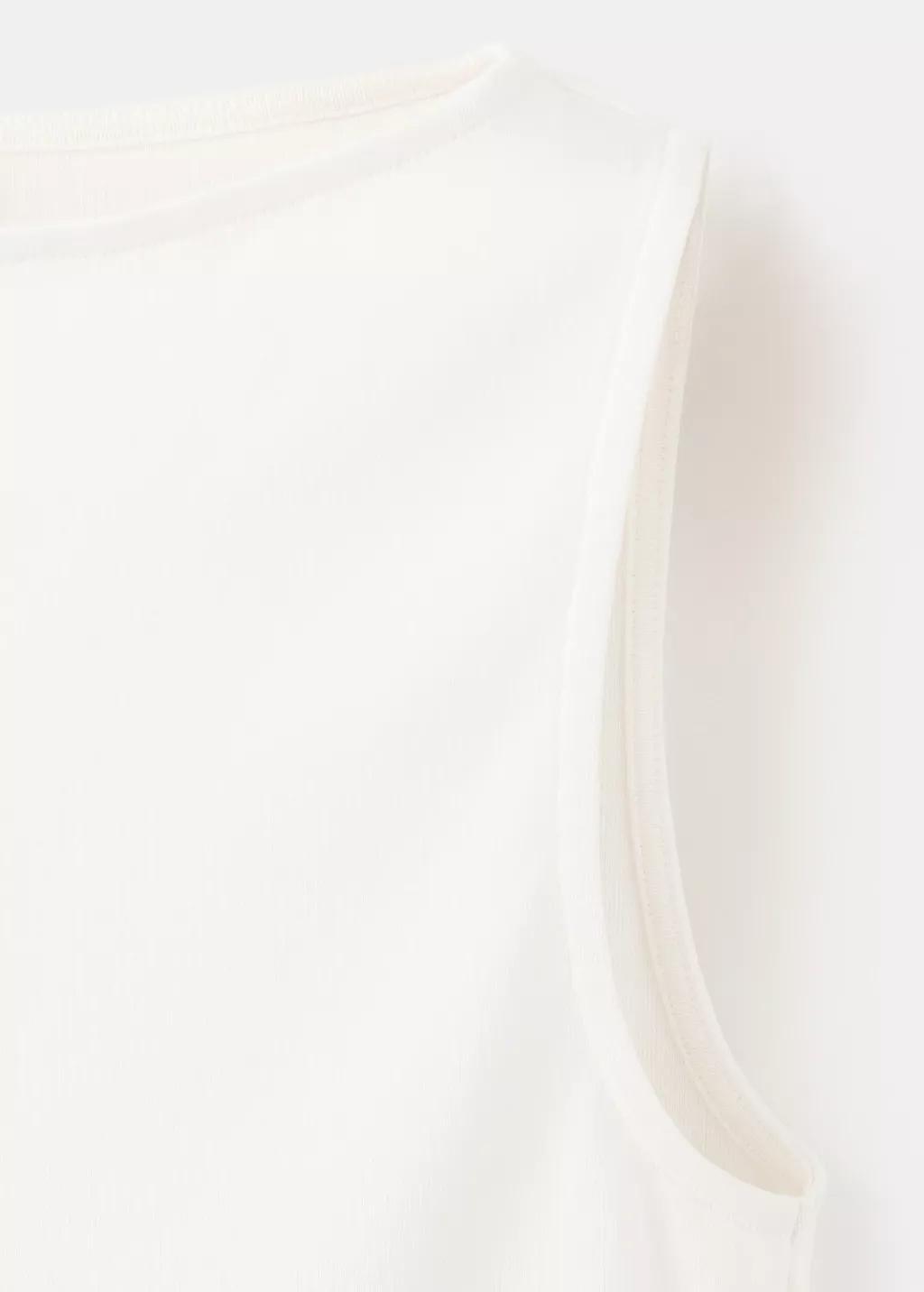 White Fitted Cotton Top, 0201_02, large image number 1