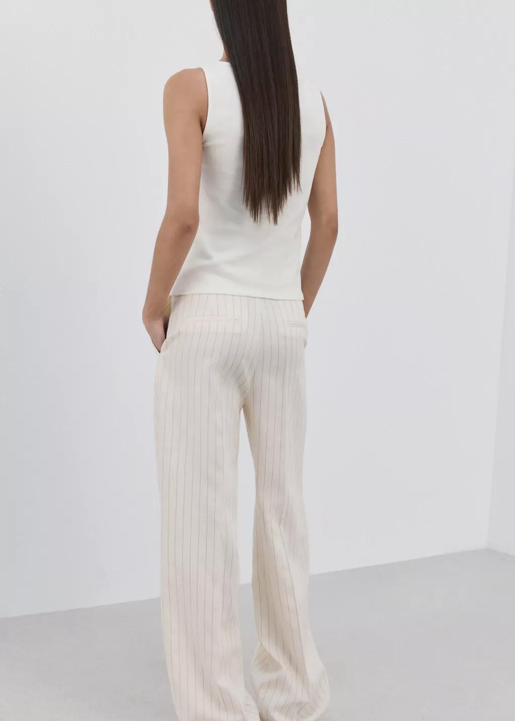 White Fitted Cotton Top, 0201_02, large image number 2