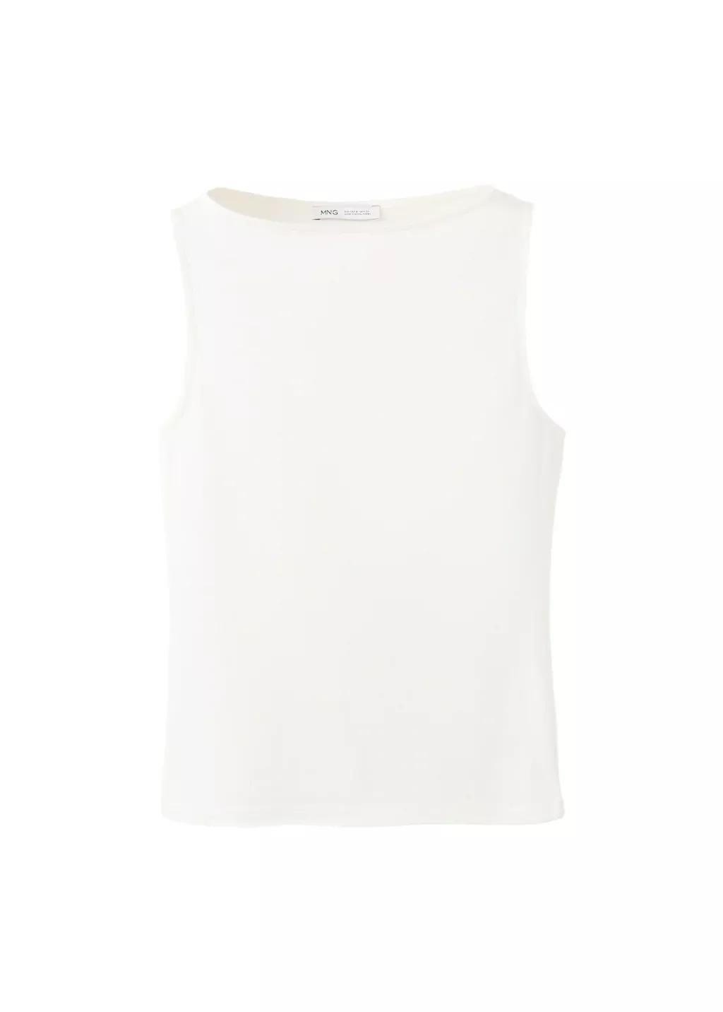 White Fitted Cotton Top, 0201_02, large image number 6