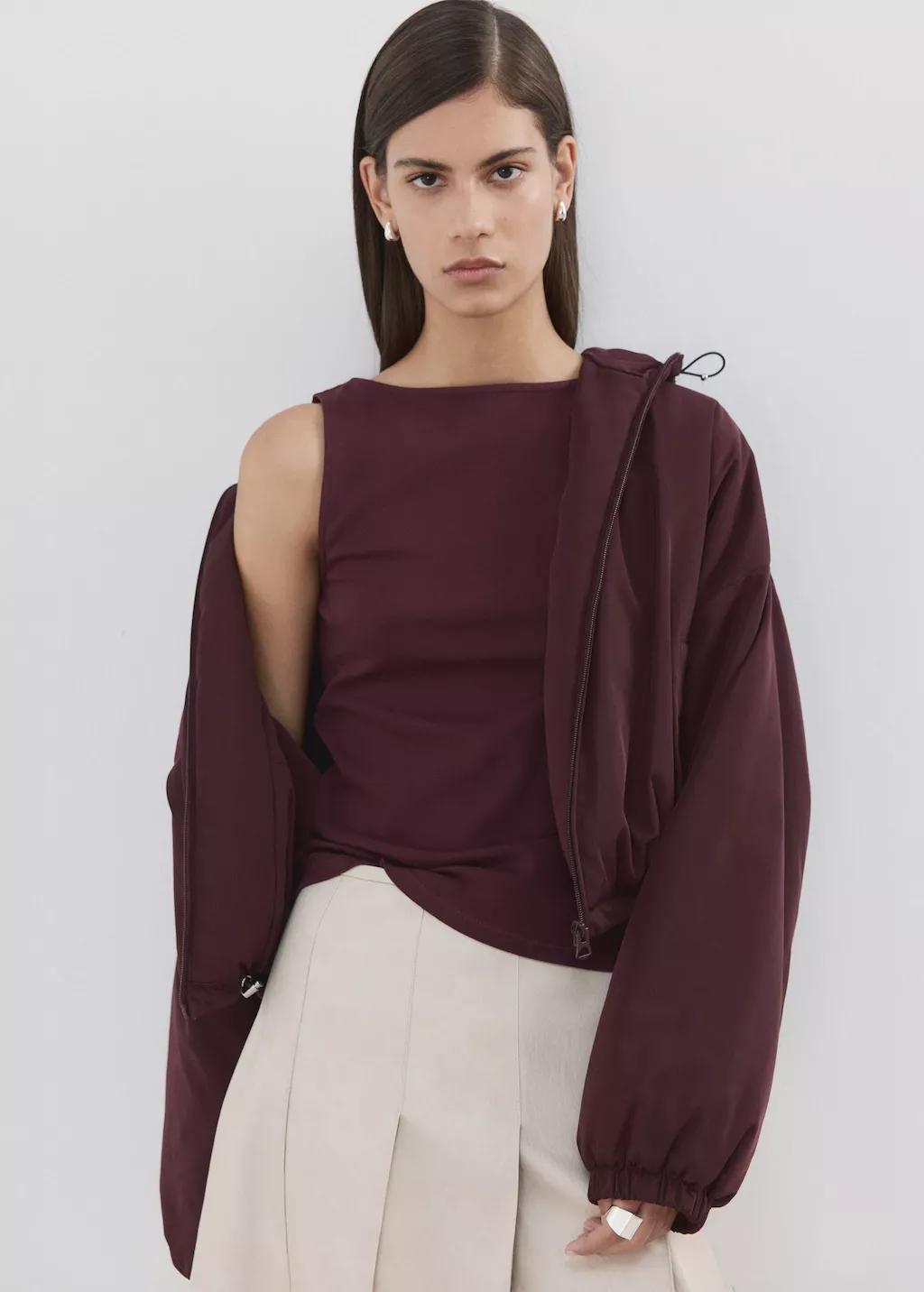 Red Fitted Cotton Top, 0201_78, large image number 3