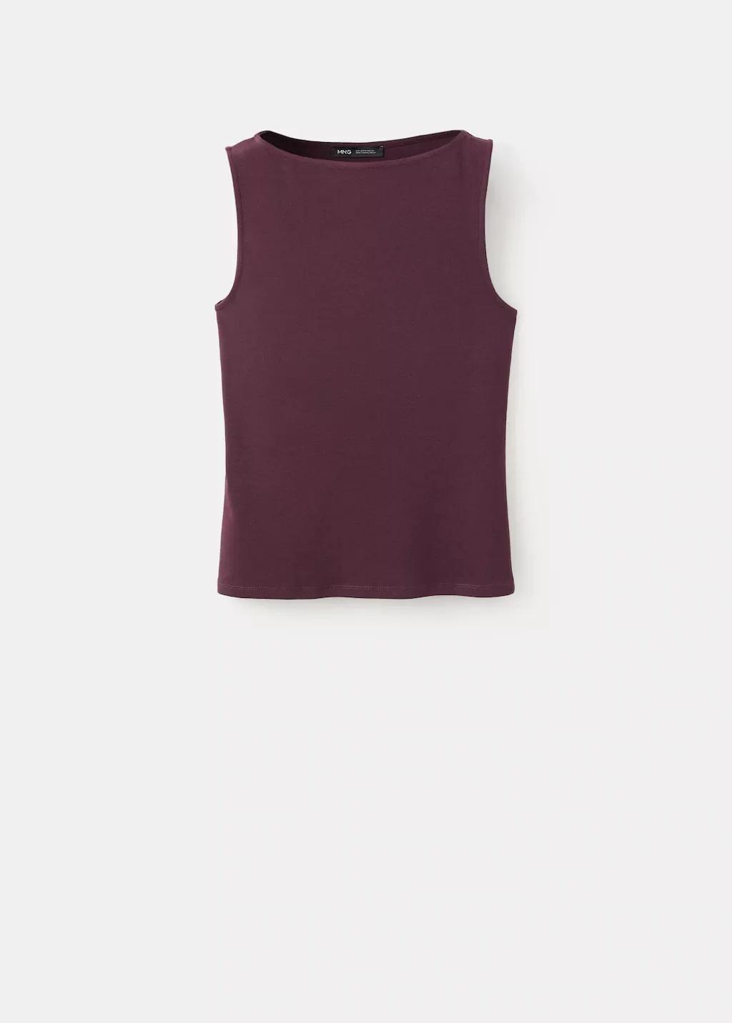 Red Fitted Cotton Top, 0201_78, large image number 7