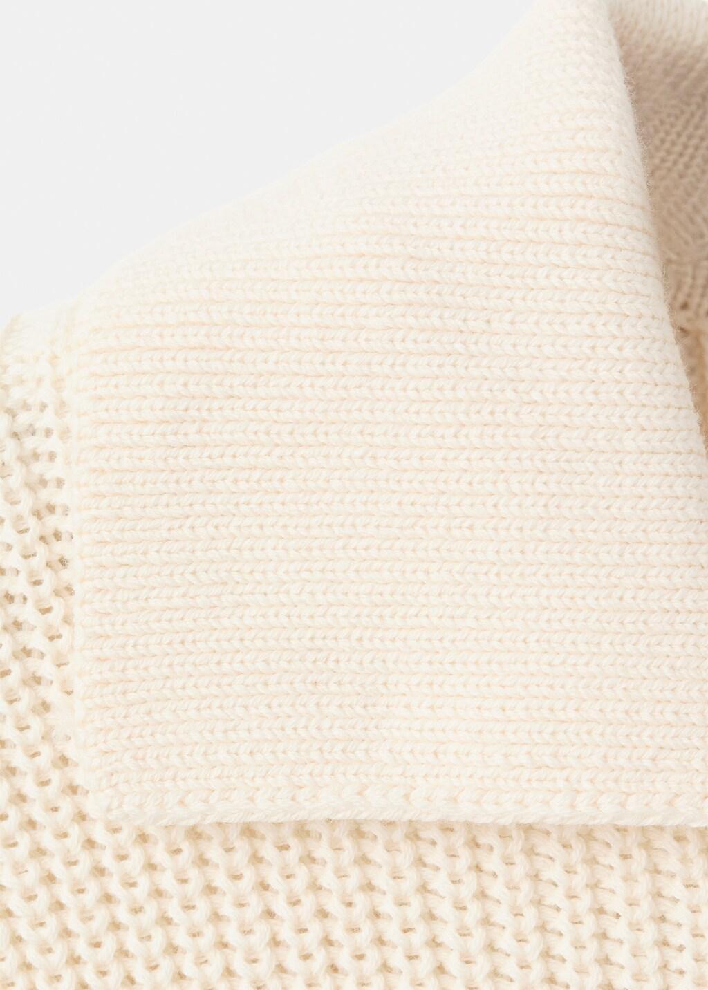 Beige Knitted Buttoned Jacket, Light Beige, large image number 5