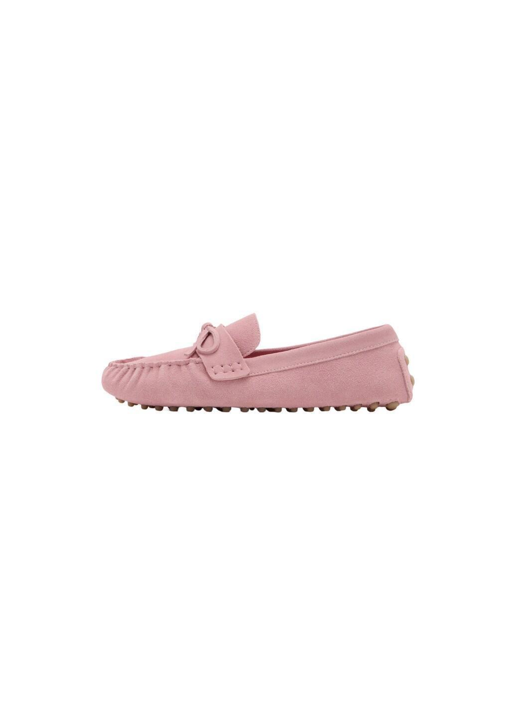 Pink Gathered Suede Moccasins, Pink, large image number 3