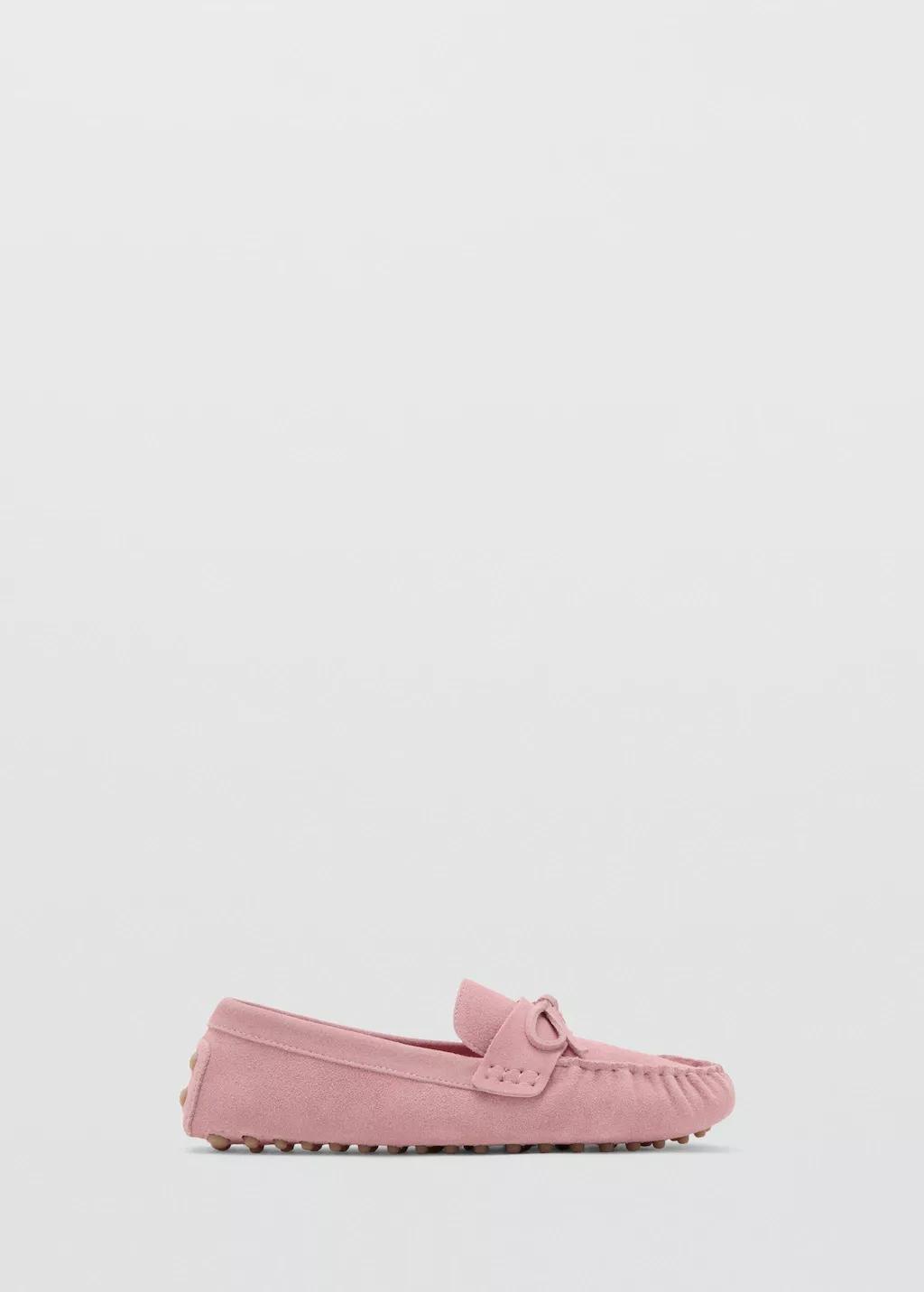 Pink Gathered Suede Moccasins, Pink, large image number 4