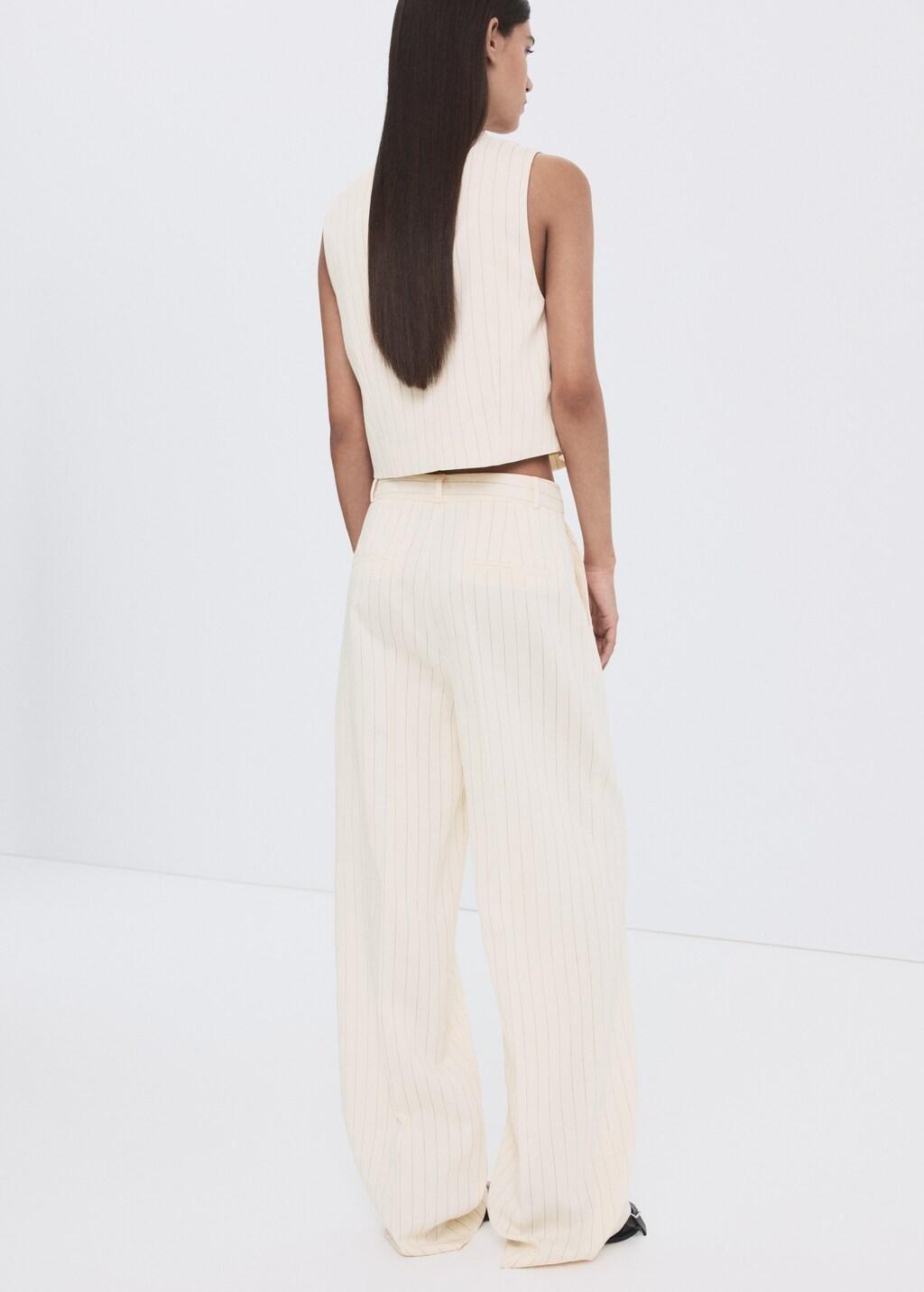 NATURAL WHITE Pinstripe suit trousers, 0201_02, large image number 2