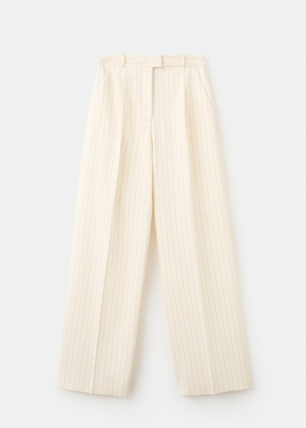 NATURAL WHITE Pinstripe suit trousers, 0201_02, large image number 6