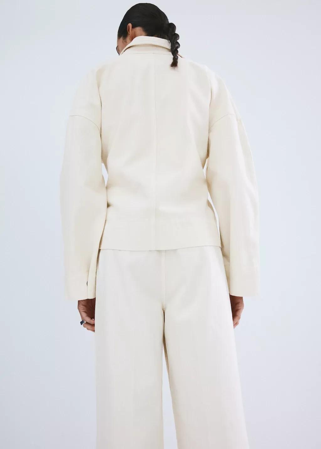 NATURAL WHITE Cotton trench with maxi lapels and belt, Natural White, large image number 2